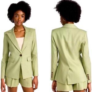 NWT Veronica Beard Sedgwick Dickey Blazer Jacket washed sage green Sz 2